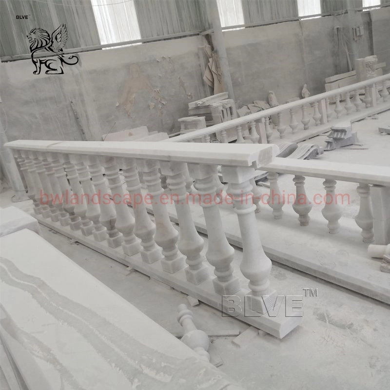 Decorative Hand Carved White Stone Marble Pillars and Baluster