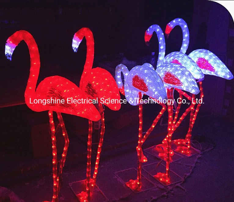 Motivo LED 3D de 24 V Flamingo Light para decoração