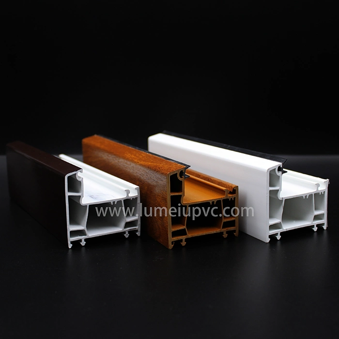 Plastic Extrusion PVC Profiles with Wood Laminated Colors