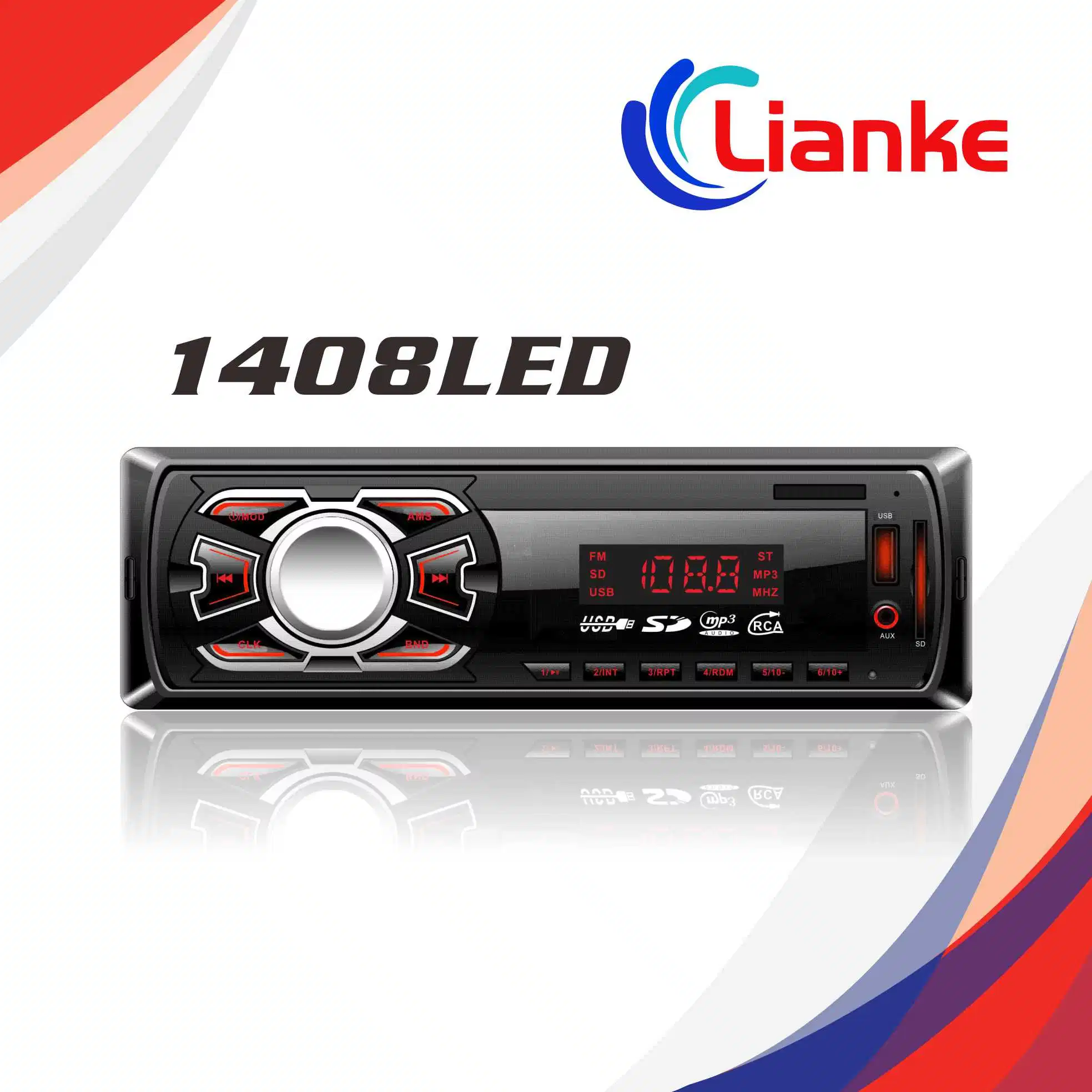 LED-Bildschirm Auto elektrisch 1 DIN MP3 Audio-Player-System Radio/1408LED