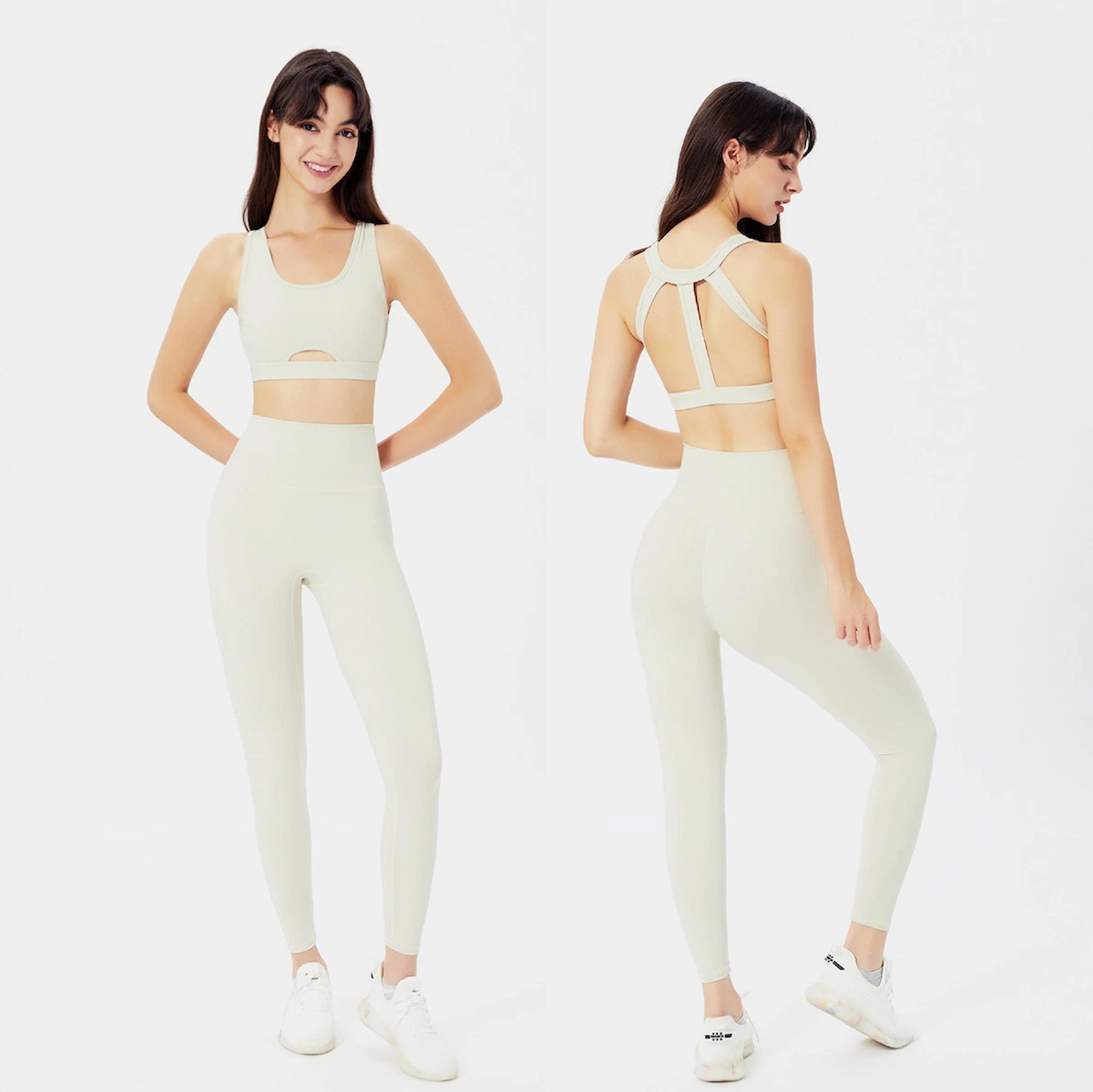 Senhoras Ropa de ioga Ginásio de Esportes Sustentável roupas para mulheres, Design personalizado Hot Sexy Workout Bra + Elevada Estrangulados Perneiras Roupas Amiga do fornecedor da China