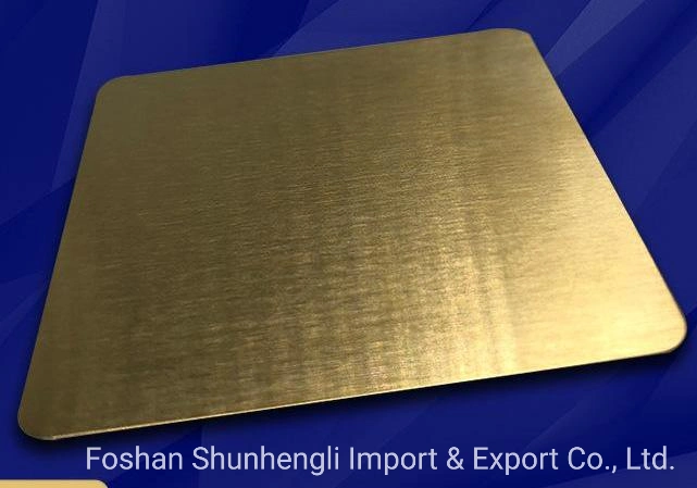 Hairline/No. 4 Satin Champagne Gold AISI 201 304 316 SUS Stainless Metal Sheet 0.8mm Gold Black Mirror Surface Stainless Steel Sheet