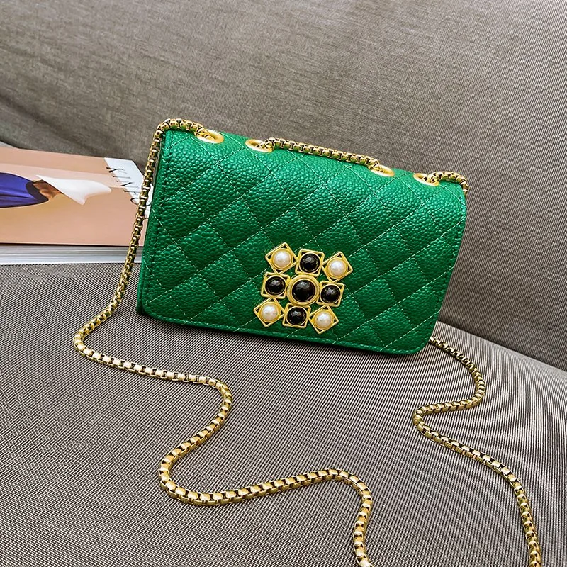 Manufacturers Wholesale Stone Chain Green Female Bag