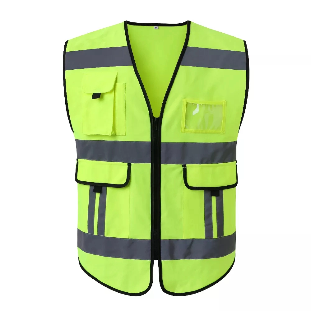 Fluorescent Construction Airport Safety Officer Work Safety Vest with Logo