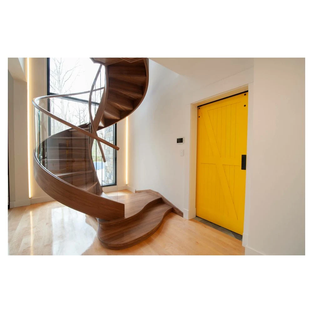 Structure en acier personnalisée en usine conception moderne et professionnelle spirale d'intérieur Escalier Art en bois Escaliers escalier en verre