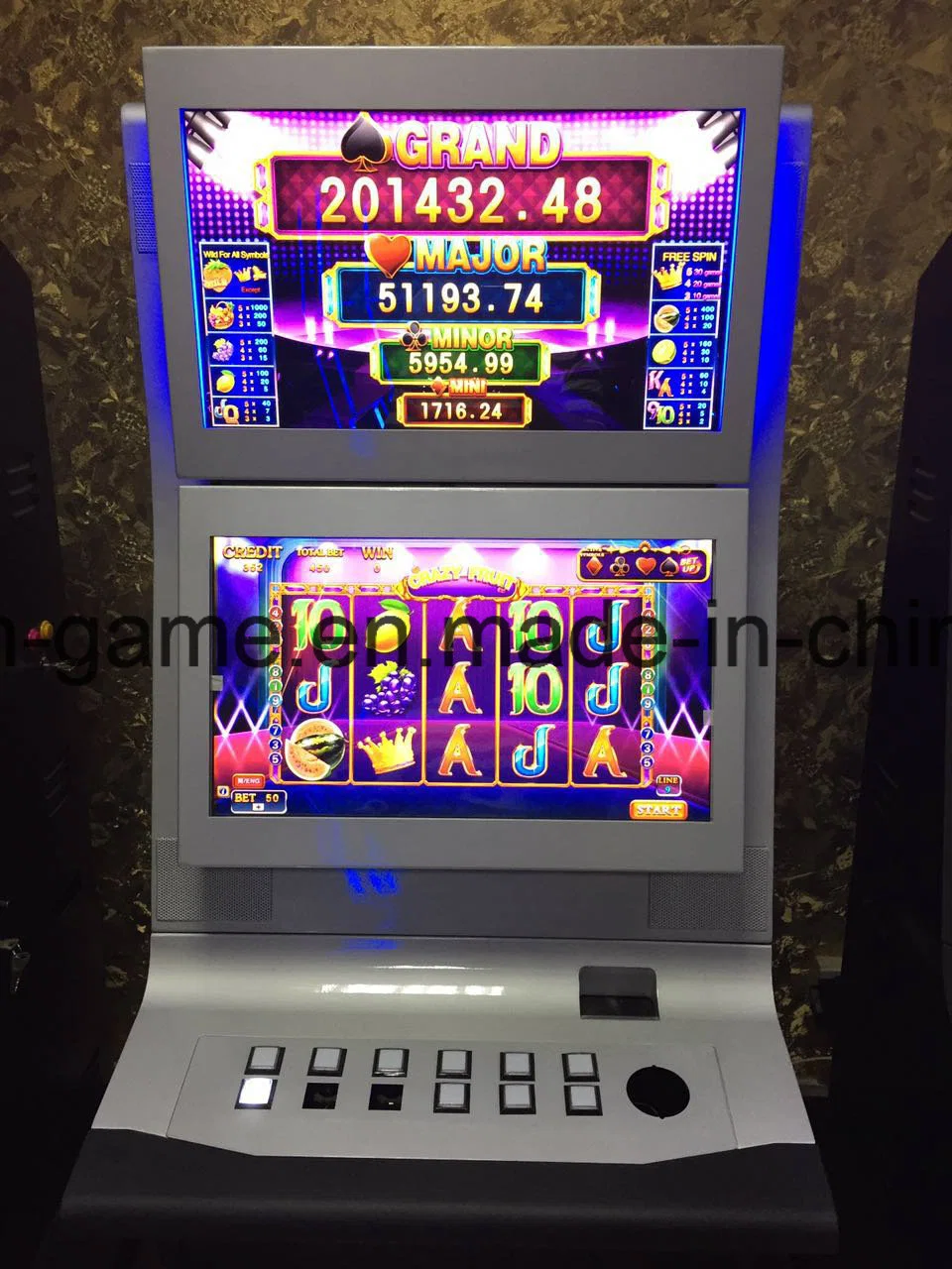 Luxury Crazy Fruit Slot Game Electronic Video Arcade Game Machines with Jackpot for Sale