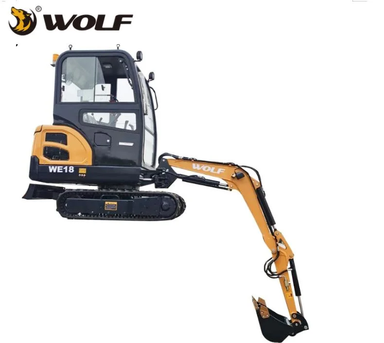 China Manufacturer Wolf We18 Hydraulic 1.8ton with CE/EPA Approved Crawler Small/Mini Excavator/Digger Price for Construction/Farm/Garden