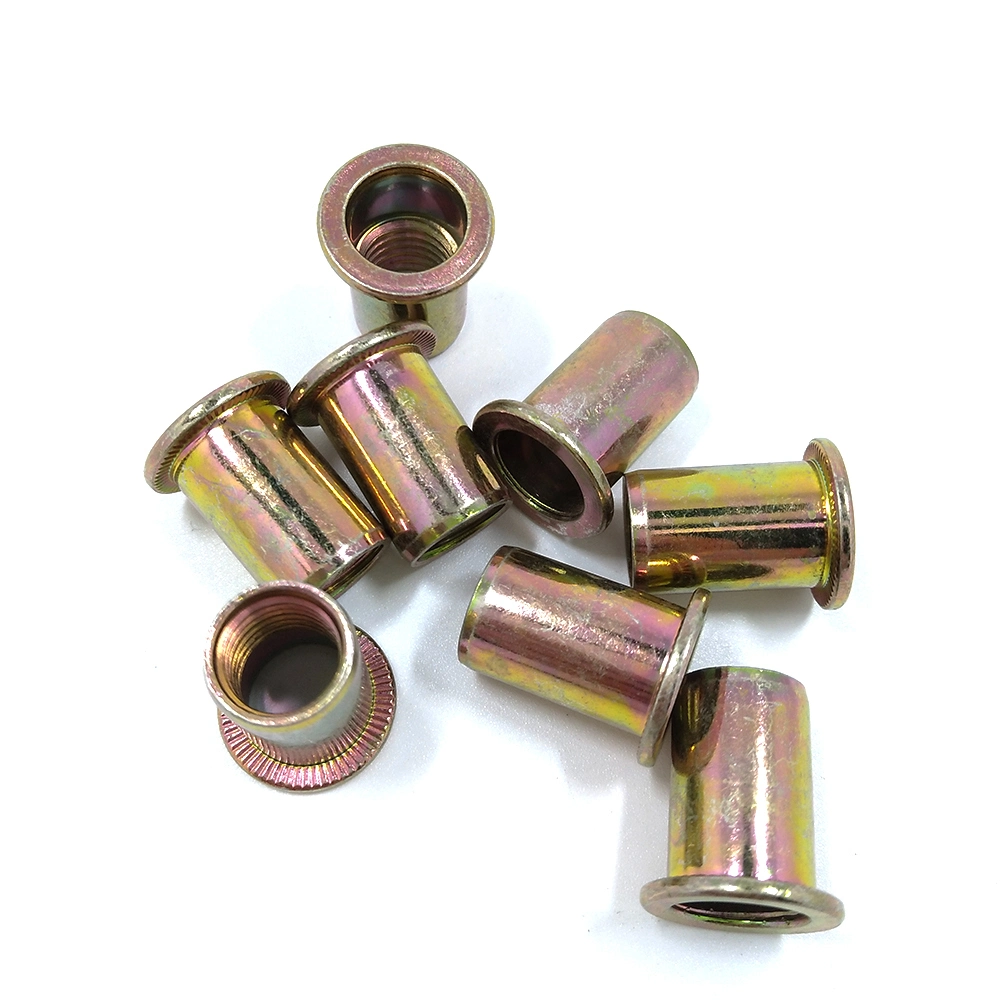 Reduce Head /Thin Head/Small Csk Head Round Body (insert nuts) Yellow Zinc Blind Rivet Nut