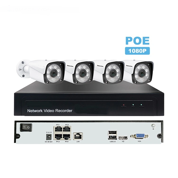 4CH H. 265 NVR Poe Kit de système de Vidéosurveillance Caméra IP Poe fournisseur NVR