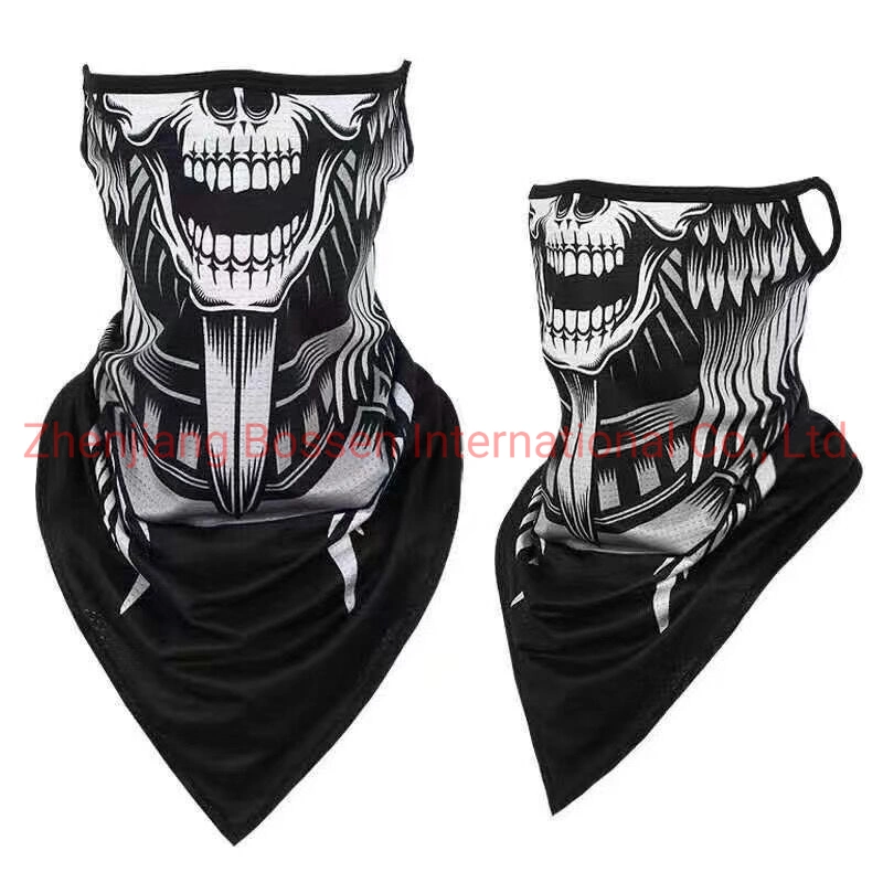 China Supplier OEM Customized Print Quick Drying Cooling Biker Motorcycle Summer Face Mask with Ear Loop