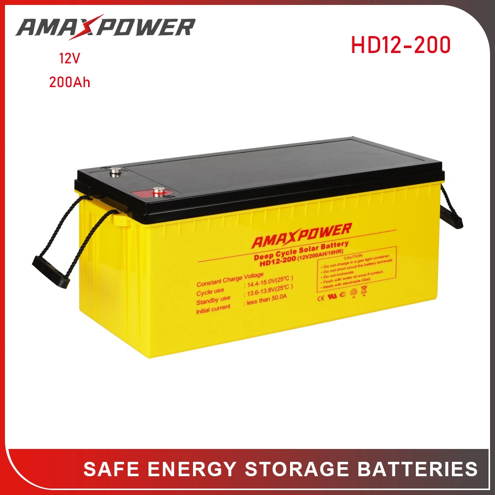 Amaxpower Battery Factory 12V 24ah 33ah 50ah 100ah 150ah 200ah 250ah 300ah Deep Cycle Gel Solar Battery Price