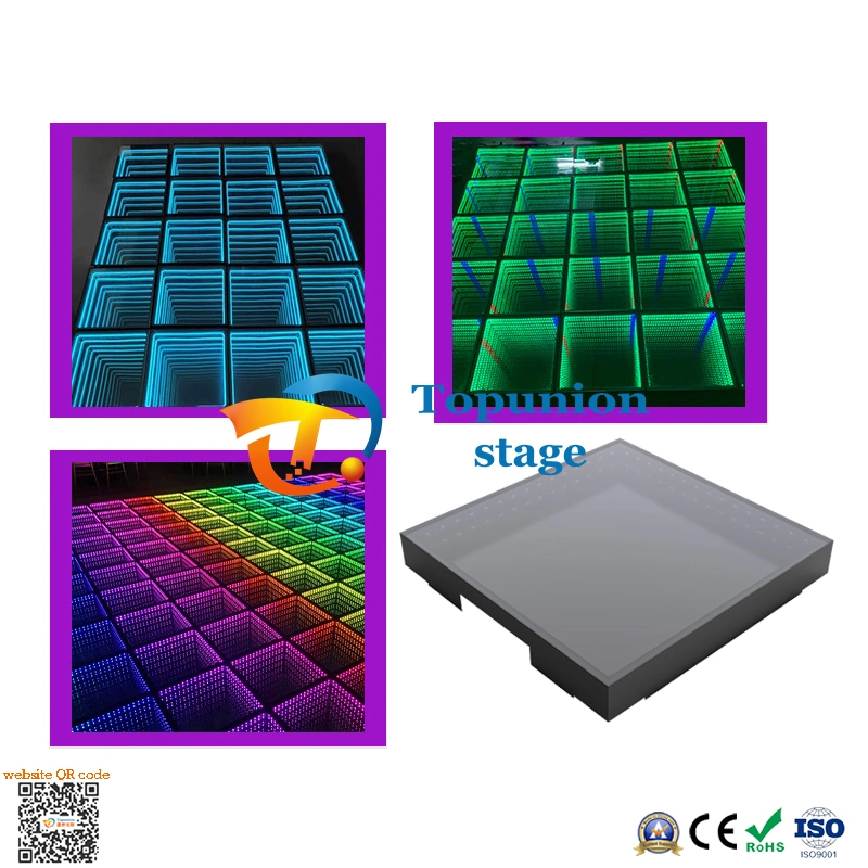 LED Floor Brick Factory Supply Lde Creative Stage Floor 3D Abyss Effect Mirror RGB Floor Lamp