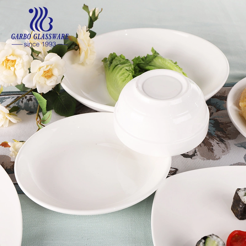 Dinner Set Porcelain Dinnerware Serving Dinner Dish Simple Style Ceramic Flat Plate