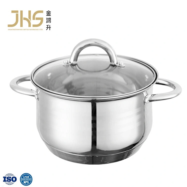 High quality/High cost performance  Stainless Steel Cookware Casserole Cooking Pots Kitchen Pots with Glass Lid