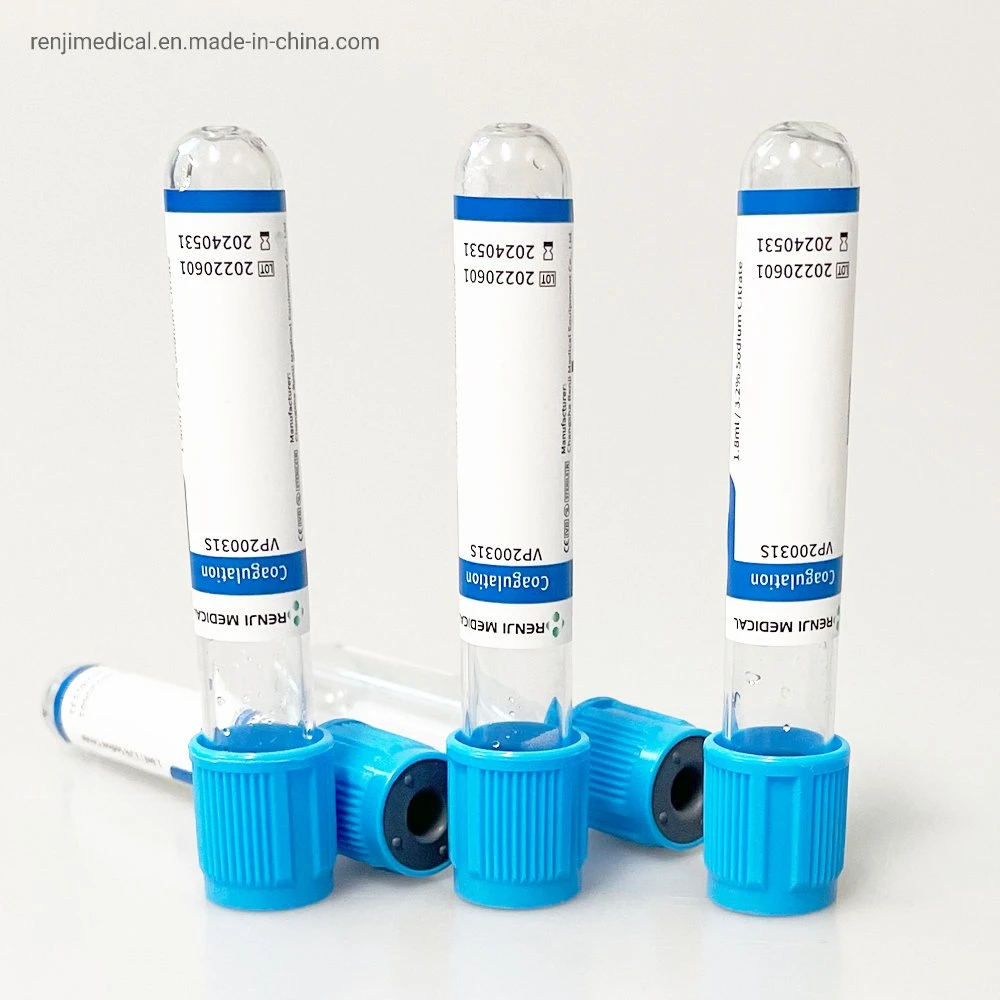 Cheap Price Sodium Citrate 3.2% or 3.8% Blue Vacuum Tube Blood Collection Grass 4ml Stock Available