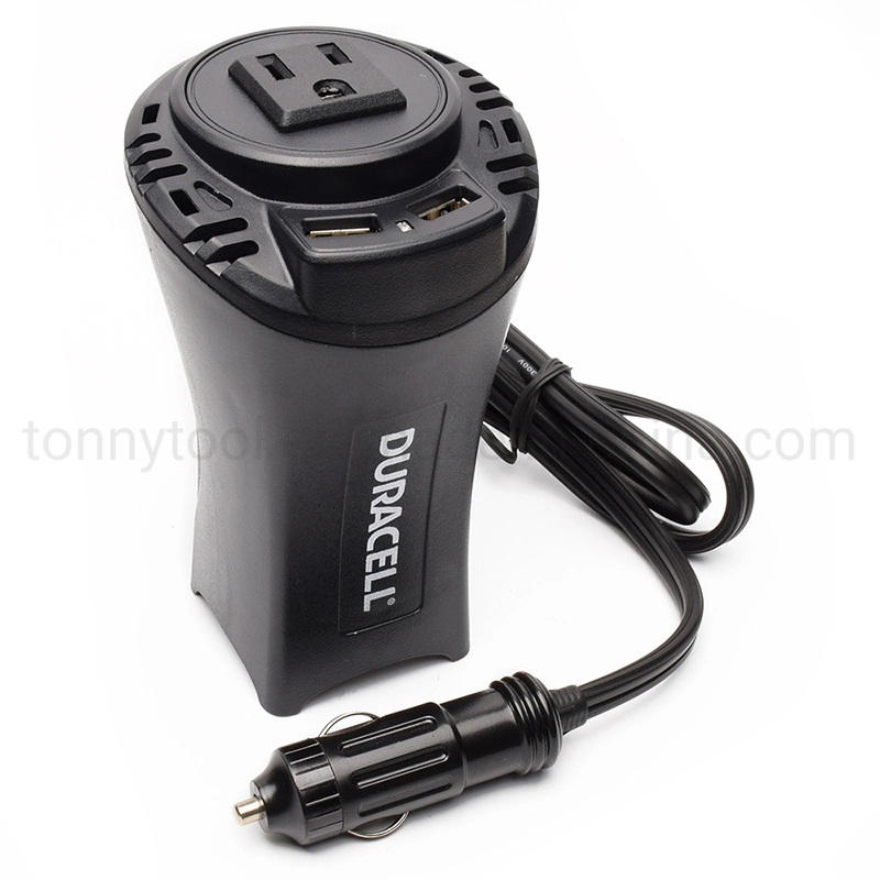 150watt Portable DC 12V to AC 110V 220V Car Power Inverter Cup Shape Dual USB Battery Car Charger