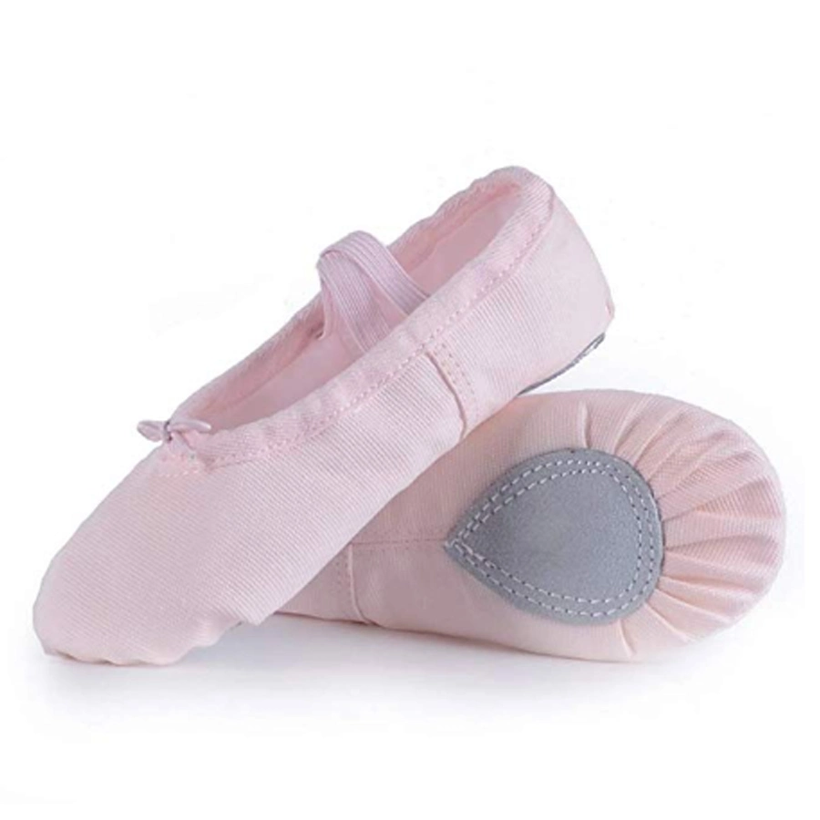 Fleshpink Stretch Fabric Split Sole Ballerina Slippers Gymnastic Dancing Shoes