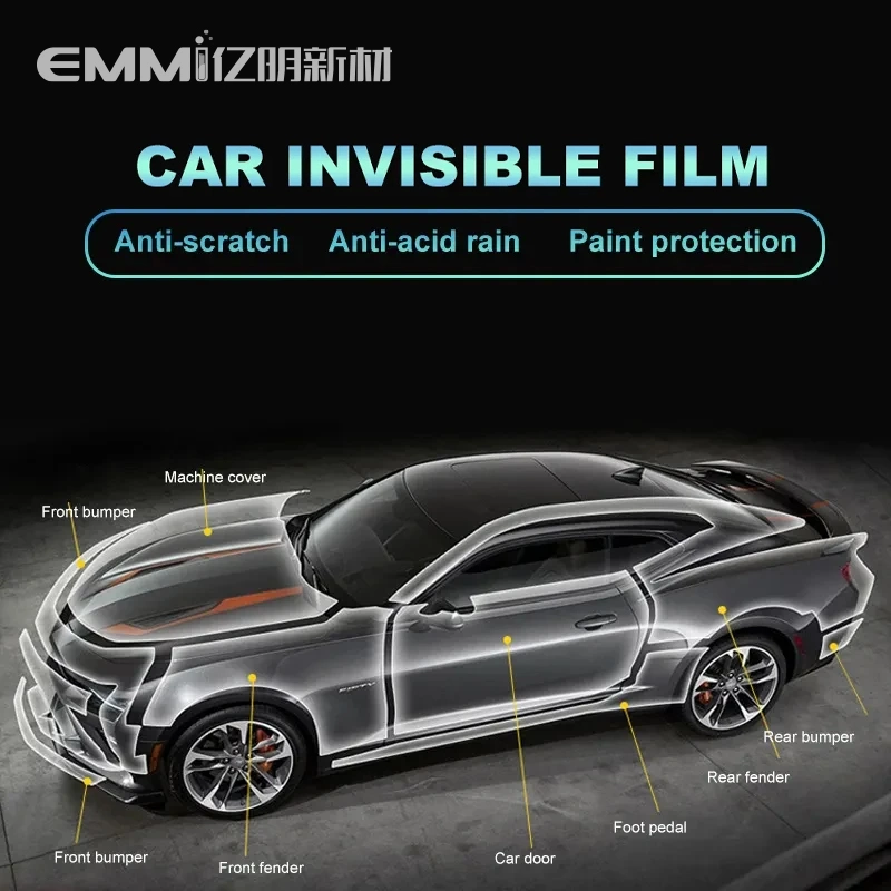 190micron 7.5mil Glossy Black TPU Ppf Paint Protection Film Anti Scratch Anti Yellowing Heat Self Healing