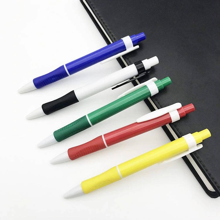 En douceur en plastique promotionnels personnalisés stylo à bille en acier inoxydable en métal couleur aluminium marque de luxe d'impression mécanique stylo à bille avec logo