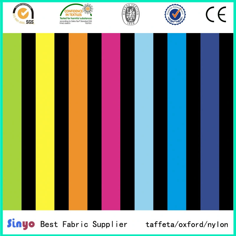 Heat Transfer Printed PVC Laminated 300d Yarn Dyed Strip Fabric