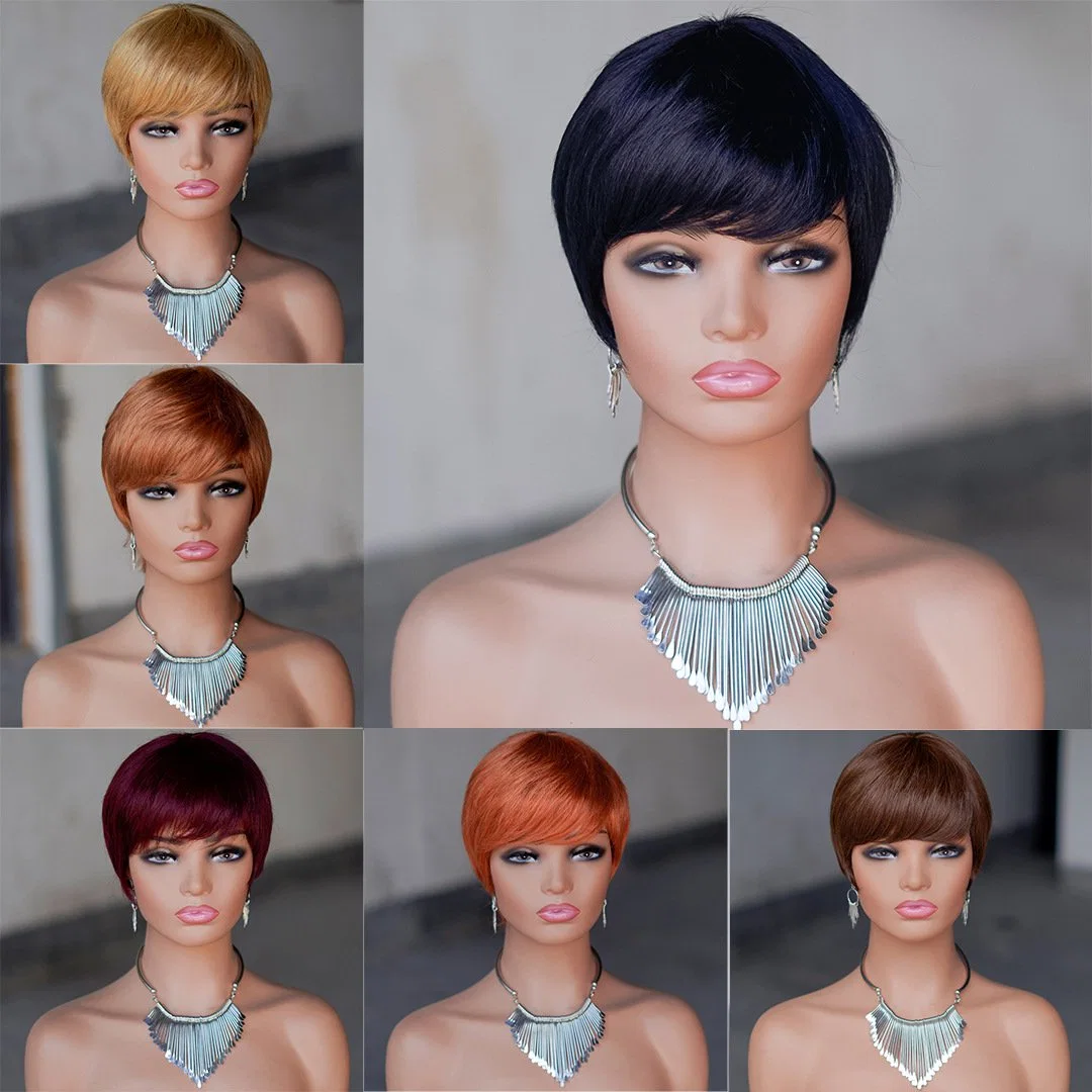 Pixie Wig Human Hair Short Straight Hair Full Mechanism Head