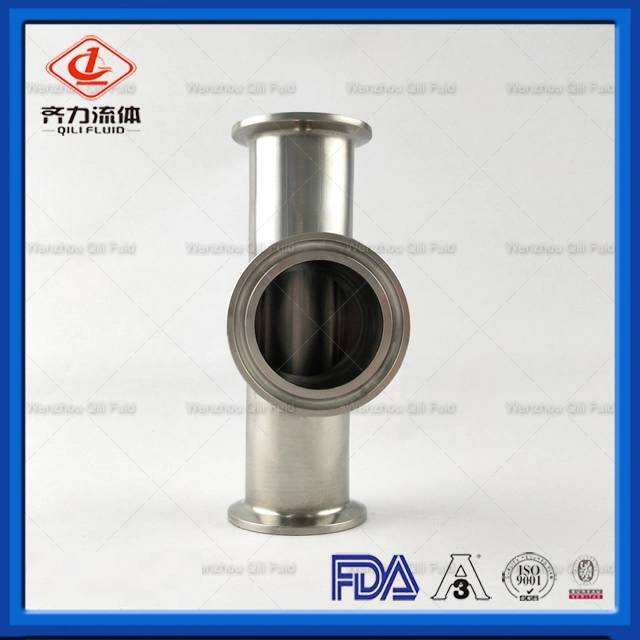 Sanitary Stainless Steel Clamped Equal Straight Tee