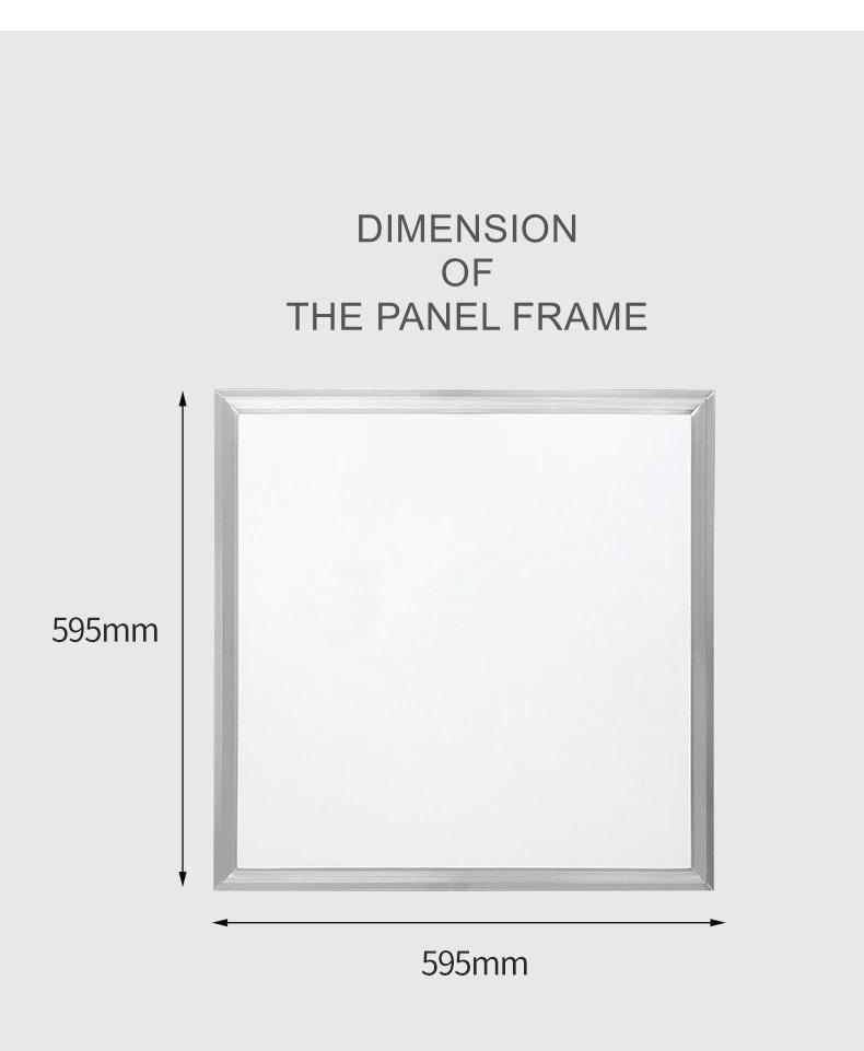 Kc CE Standard Aluminium Frame Recessed 600*600 Flat Panel Light LED