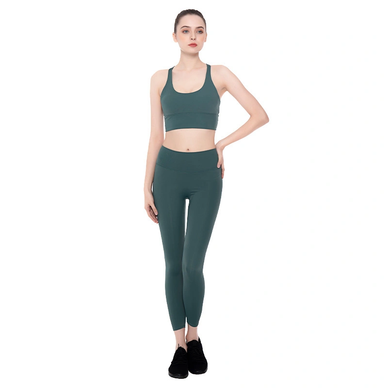 Women&prime; S Yoga Outfits 2 Piece High Waisted Leggings with Sports Bra Gym Clothes Sets