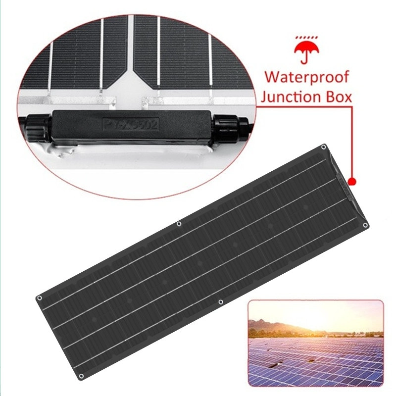 Solarparts 100W 12V Solar Panel Flexible Battery Charger Monocrystalline with PV Connector for RV Boat Cabin Tent Car