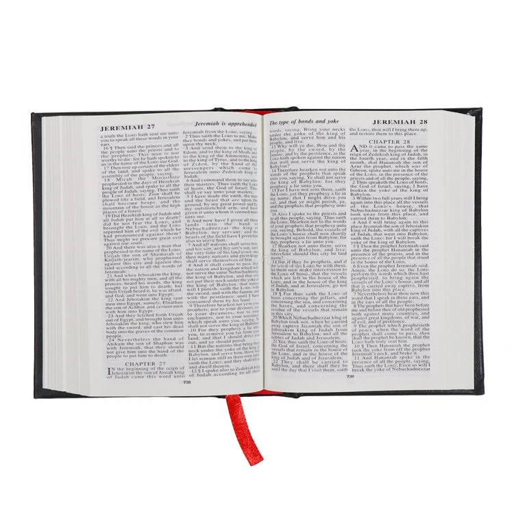 Custom Books on Demand Full Color High quality/High cost performance  Leather Cover Hardcover Case Bound Holy Bible Book Printing