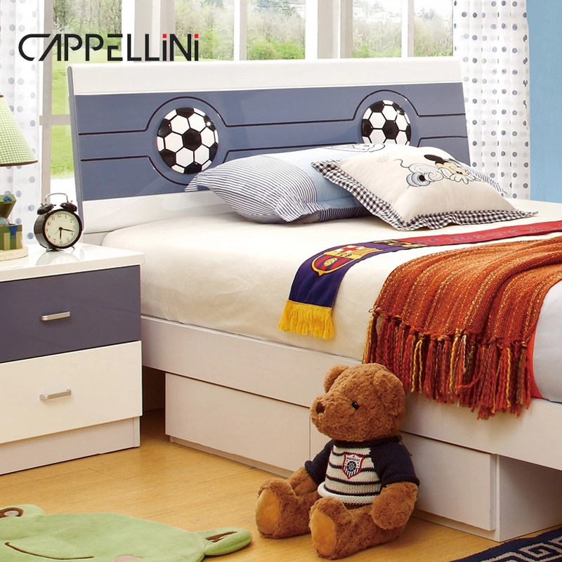 Modern Boy Room Design Wooden Kids Bed Bookshelf Wardrobe Sets Home MDF Children Bedroom Furniture