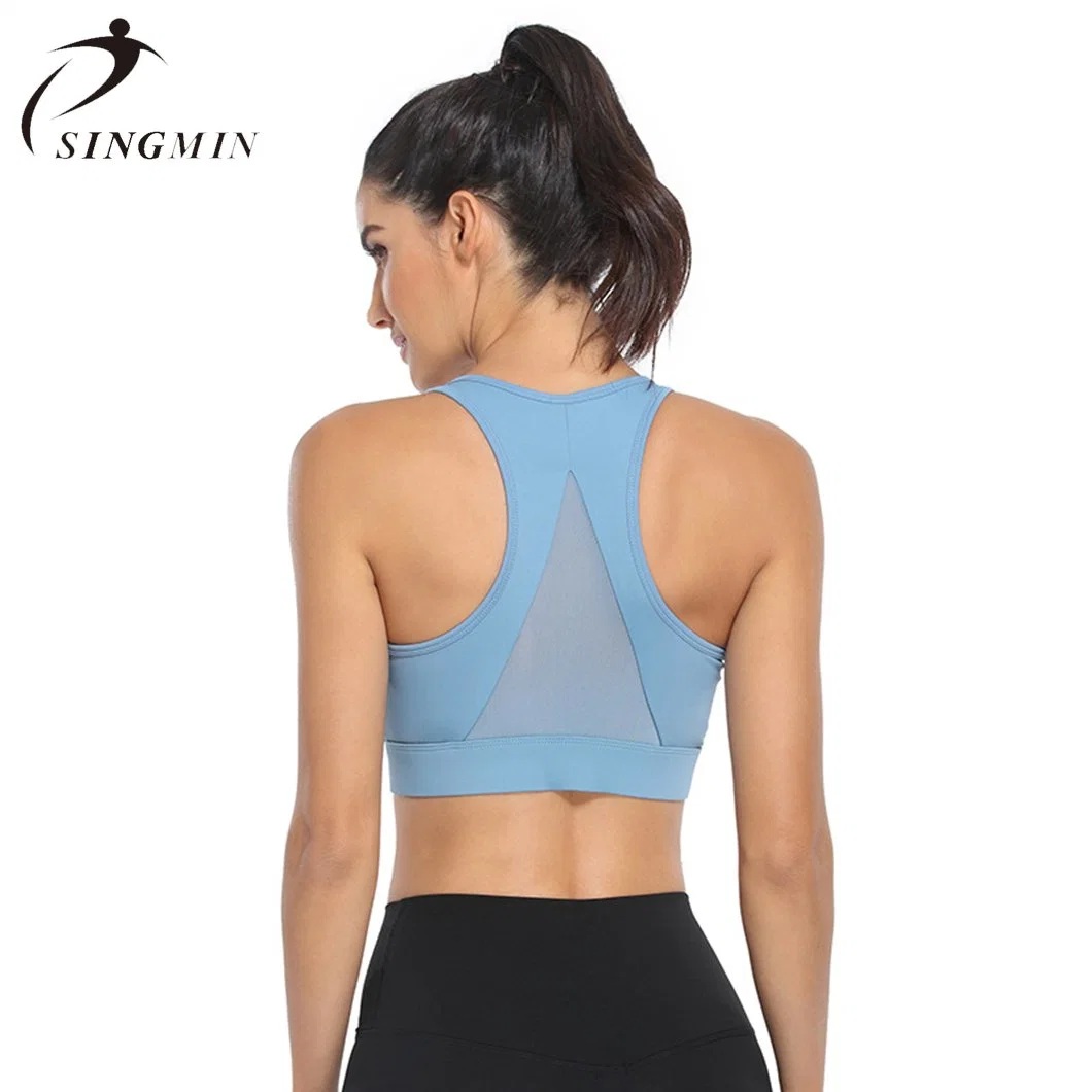 High quality/High cost performance  Hot Selling Women Sexy Sports Workout Zipper Yoga Bra