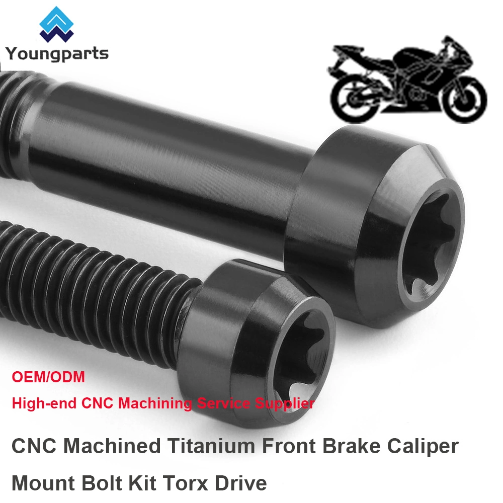 CNC Turned Titanium Front Brake Caliper Mount Bolt Kit - Optimized for Precision and Performance