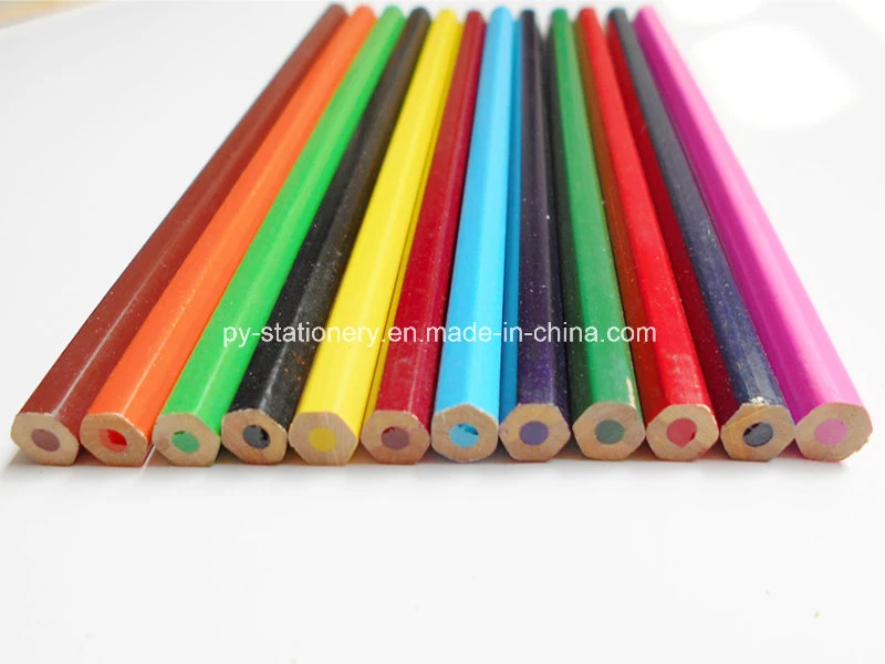 School Student Drawing Wooden Color Pencil with Logo Customized