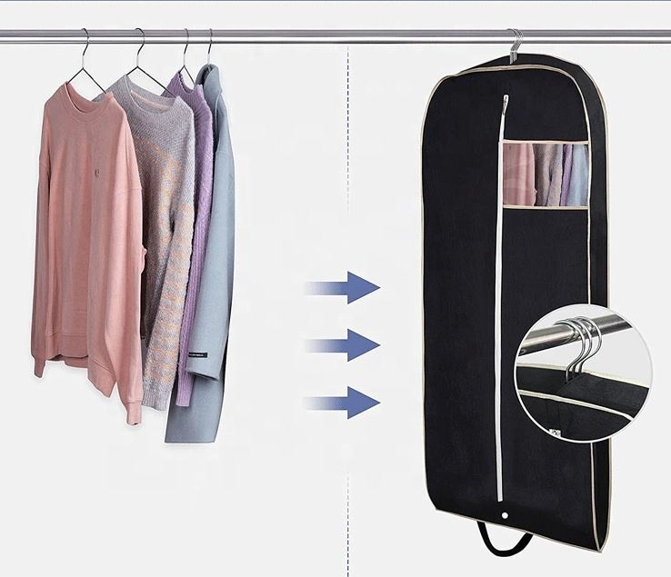 Clothing Storage Bags Dust-Proof Cover Bag Non-Woven Cloth Suit Coat Garment Bag Suit Cover Clothes Hanger