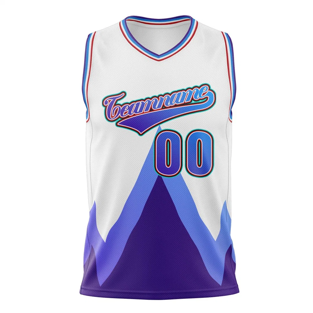 Factory 100% Polyester Sublimation Printing Embroider Logo Men Custom Basketball Jersey