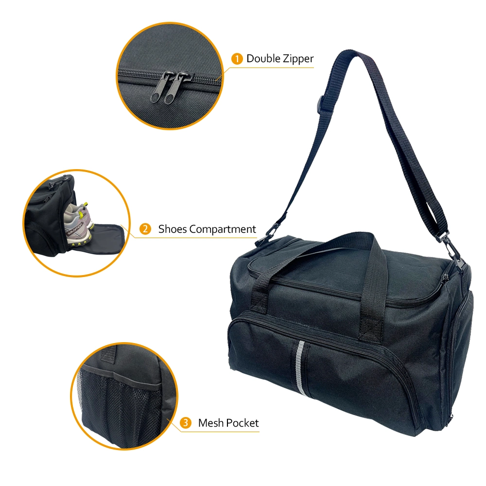 New Collection Handle and Shoulder Strap Polyester Luggage Bag Large Capacity Travel Duffle Bag with Shoes Compartment Custom