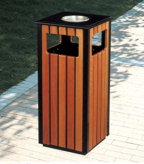 Caixote exterior de madeira, cesto do lixo, Grandes Trash Can