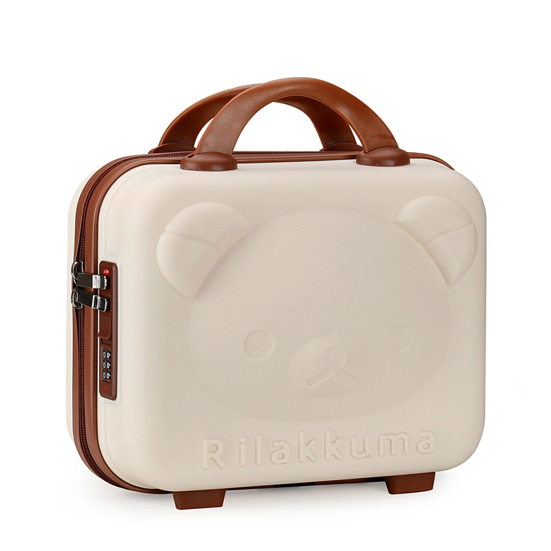 Portable Carrying Small Hard Shell Cosmetic Case Travel Bear Hand Suitcase