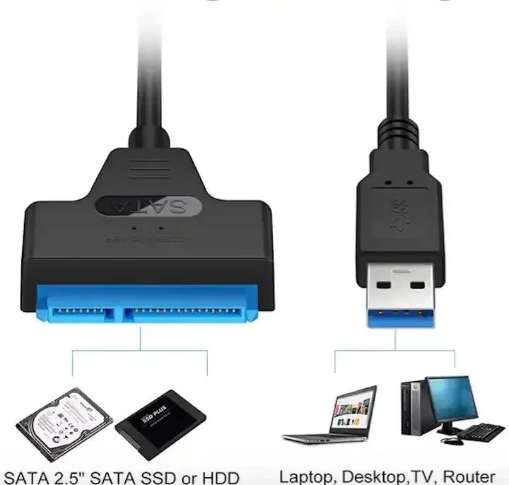 Conversor de cabo do adaptador de disco rígido USB 3.0 para SATA para SSD HDD