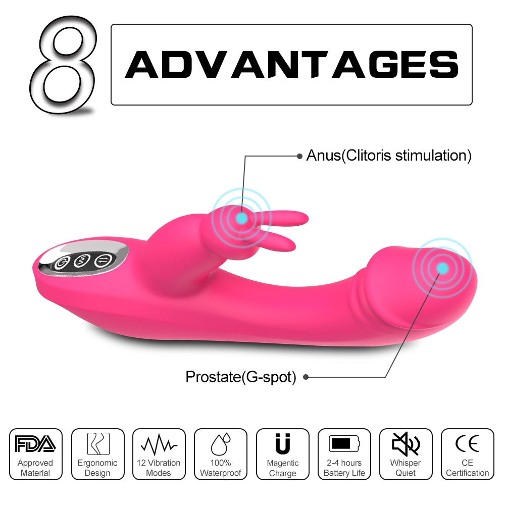 G Spot Vibrator for Women Dildo Sex Toy Rabbit Vibrator Vaginal Clitoral Massager Dual Vibration Sex Toys