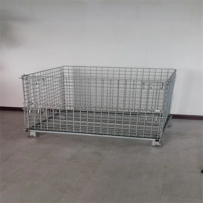 Galvanized Steel Wire Mesh Cage/Pallets Metal Foldable Cage /Storage Box