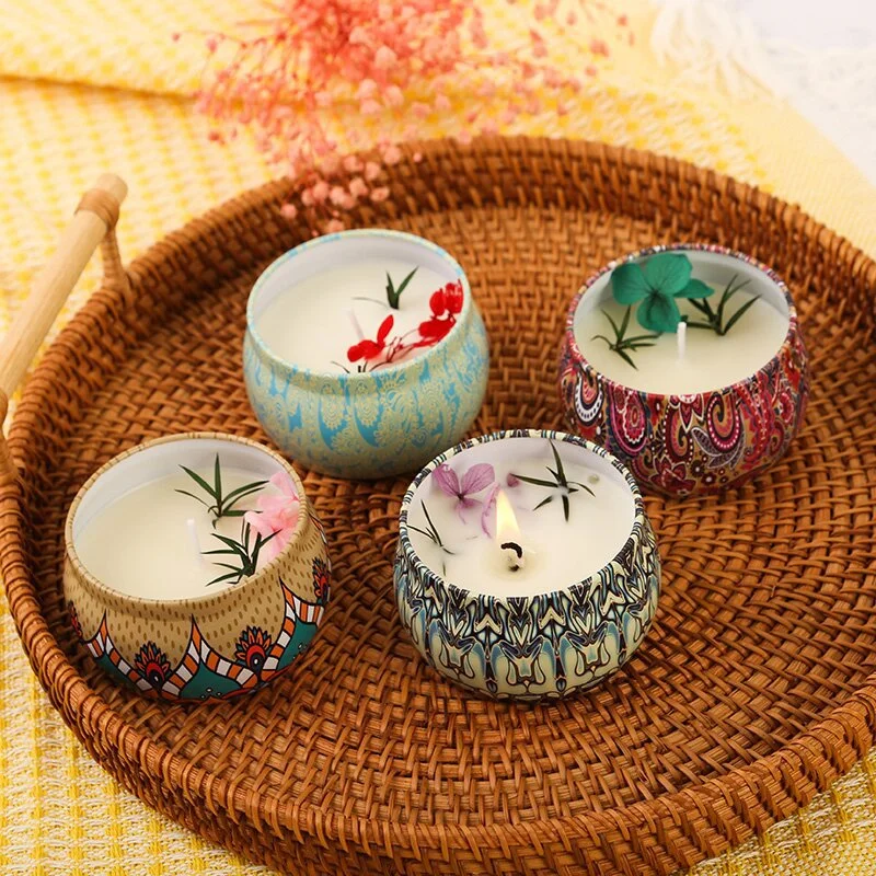 Decorative Scented Candles Tinplate Soybean Wax Candles for Gift Sets