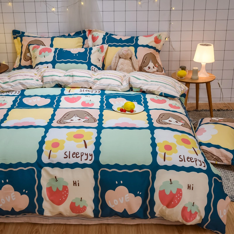 Good Price Comfortable 100% Cotton Floral Printing Duvet Cover Set Bedsheets Cotton Bedding Set