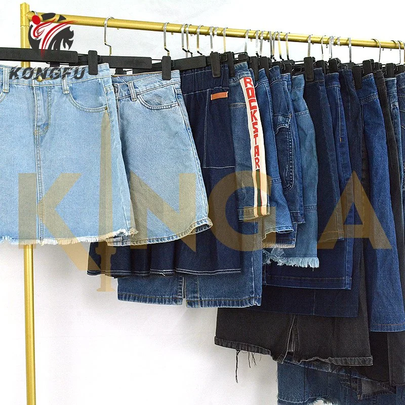 Top Grade Fashion Ladies Denim Jean Skirts Second Hand Clothes Korea Used Clothing Used Clothes in Bales