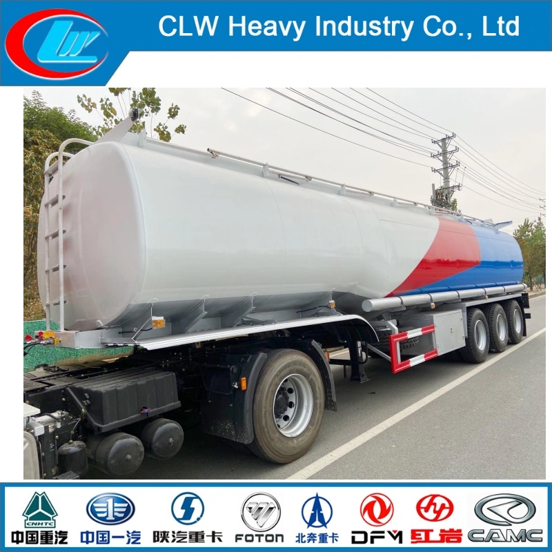 3-Axles Aluminum Carbon Stainless Steel Liquid Storage Semi Trailer Fuel Tank Trailer