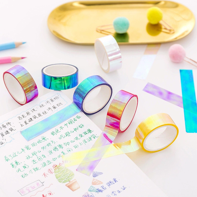 5m Laser Glitter Washi Tape Decorative Adhesive Masking Scrapbooking Girl Album Stationery Tape Stationery Stickers Photo Diary