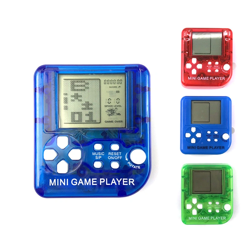 Pocket Tetris Mini Video Game Machine Key Pendant Toy