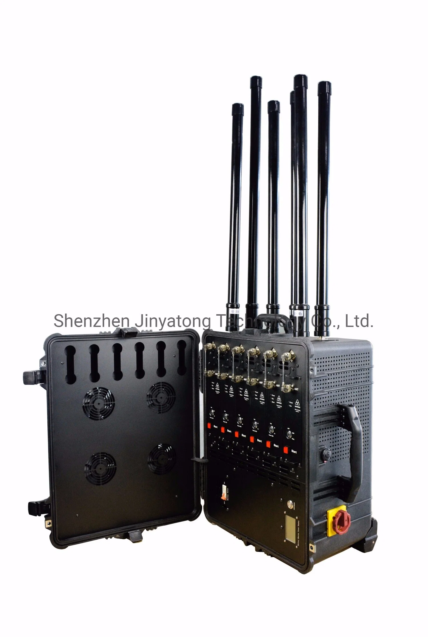 High Power Draw Bar Box 6 Channels Mobile Signal Jammer 300W Exspcially for Drone