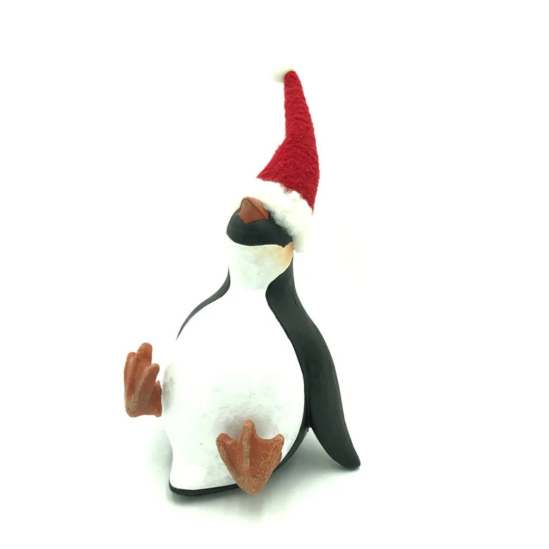 Christmas Home Decoration Sitting Resin Penguin Figurines Ornament